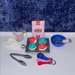 OUR GENERATION Cupcake Decorating Kit with Red and Blue Accessories